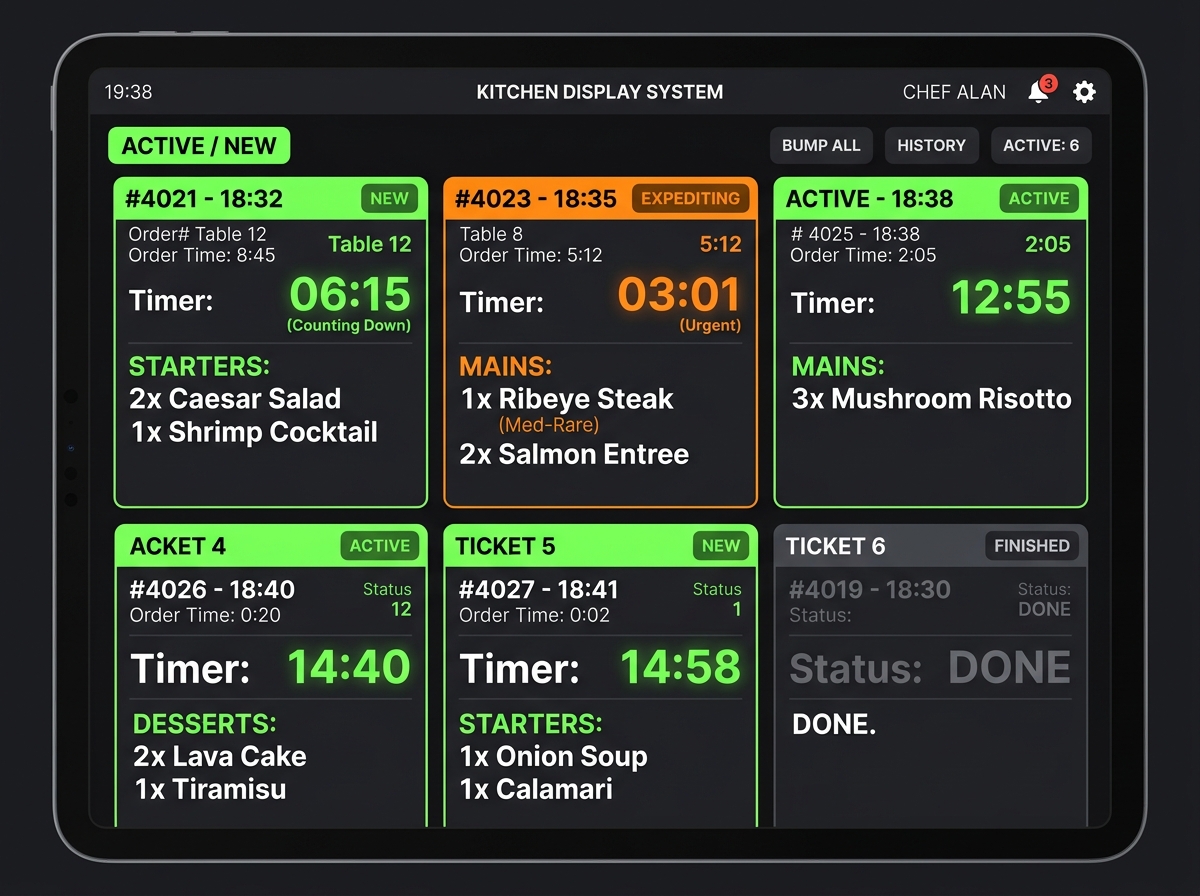 KDS Tablet UI